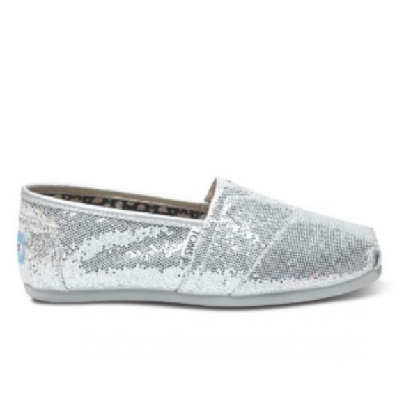 Toms Shoes - TOMS Silver Classic Slip-On Shoes size 6